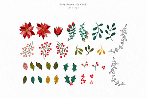 Floral Winter Botanic Clipart