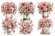Spring flowers mason jar clipart, an Illustration by SinaCreation (Thumbnail 3 of 11)