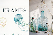 Watercolor ocean animals background, an Animal Illustration by Yuliya Derbisheva (Thumbnail 5 of 13)