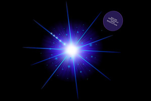 Blue Starburst Star PNG Overlays