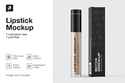 Lipstick Tube with Box Mockup, a Packaging Mockup by _Adroit_ (Thumbnail 1 of 5)