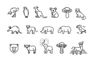 Animal Icons. Vector Outline Set, an Animal Illustration by Tettygreen (Thumbnail 3 of 3)