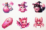 Charm Pink Halloween Clipart Bundle, an Illustration by RobertsArt (Thumbnail 5 of 7)