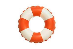 3D Inflatable swimming ring in red,, an Object Illustration by ModVector