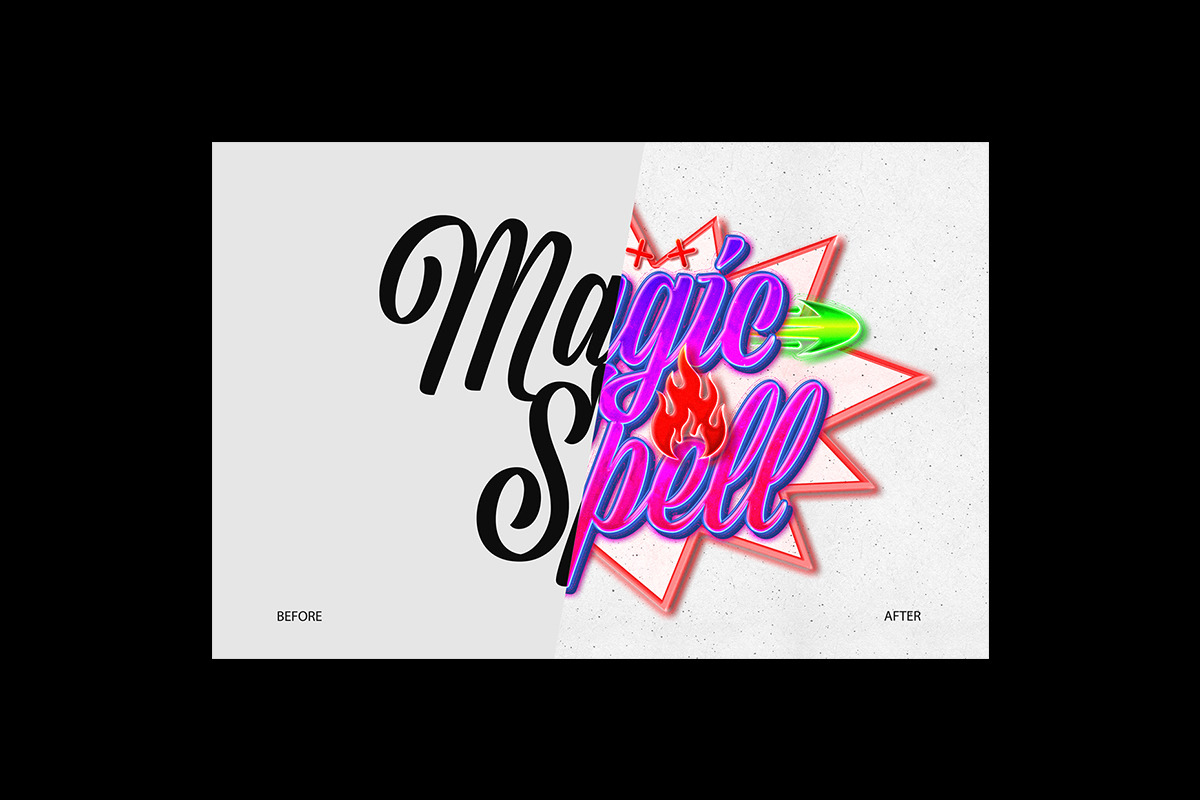 Retro Neon Airbrush Text Effect, a Layer Style Add-On by Matsero (Photo 4 of 4)