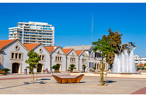 View of Europe Square in Larnaca - Cyprus, an Architecture Photo by Leonid Andronov