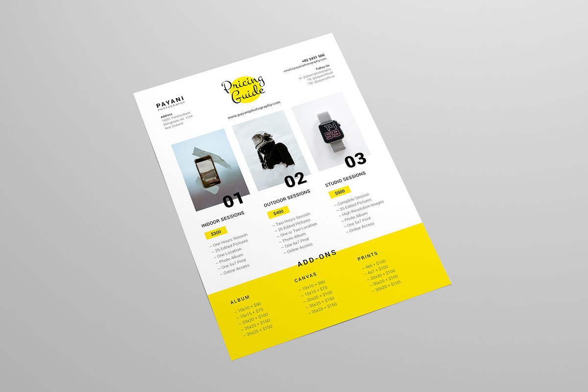 Photography Pricing Template Flyer, a Flyer Template by Meenom Templates (Photo 3 of 5)