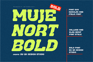Mujenort Bold - Font Duo & College, a Slab Serif Font by QR Design Studio
