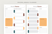 Printable Weekly Planner, a Stationery Template by Pixelpick (Thumbnail 1 of 2)