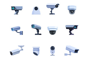 Cctv cameras. Isolated surveillance, a Technology Illustration by Valerie Bodnar