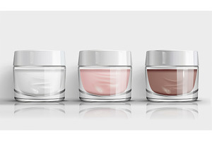 Glass jar mockup with white cap, a Beauty & Fashion Photo by ZinetroN