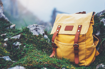 Backpack of a tourist