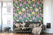 Crazy orchids. Vector patterns., a Pattern Graphic by Robusta (Thumbnail 5 of 17)