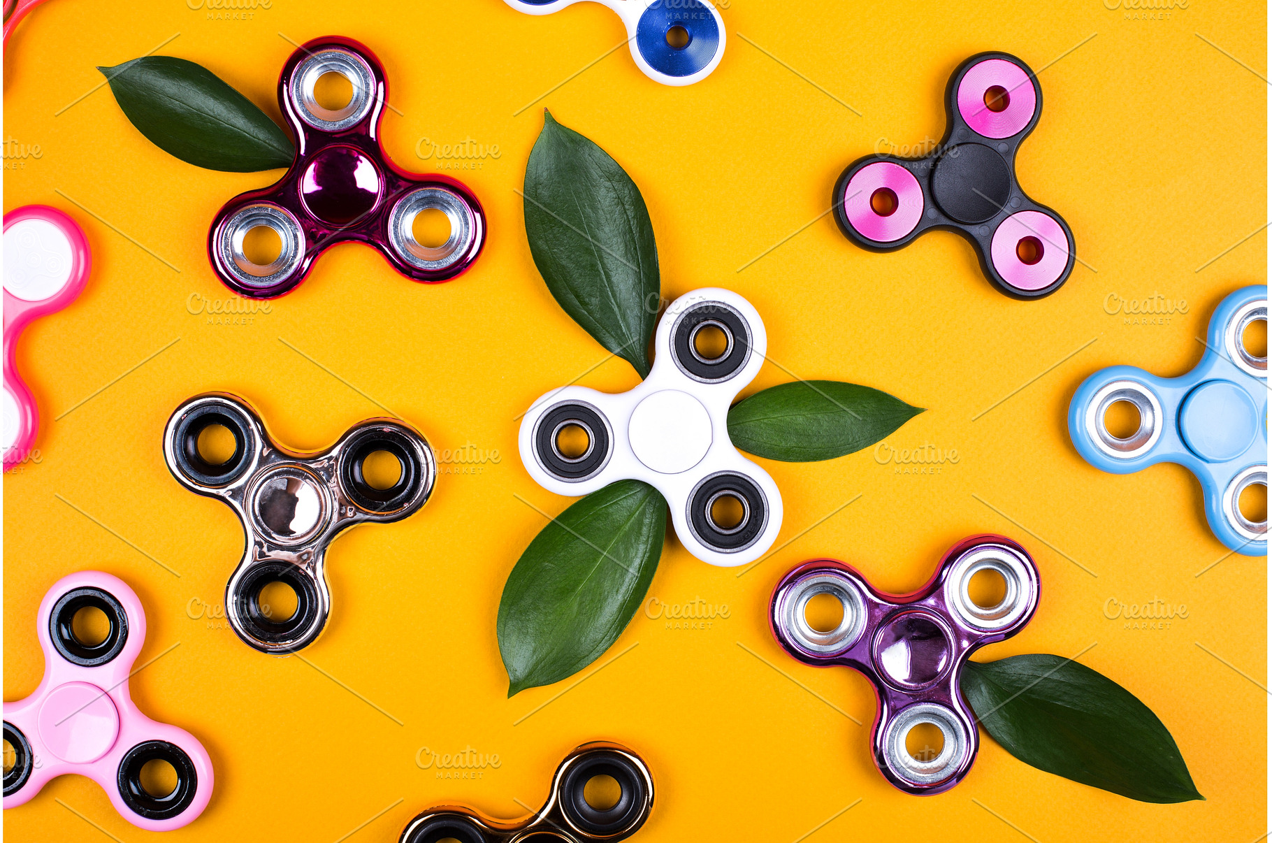 Set of multicolored fidget spinners, a Sports & Recreation Photo by Anna Efetova