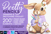Drawing & Sketching Toolkit, a Brush Add-On by Pretty Little Lines (Thumbnail 1 of 19)