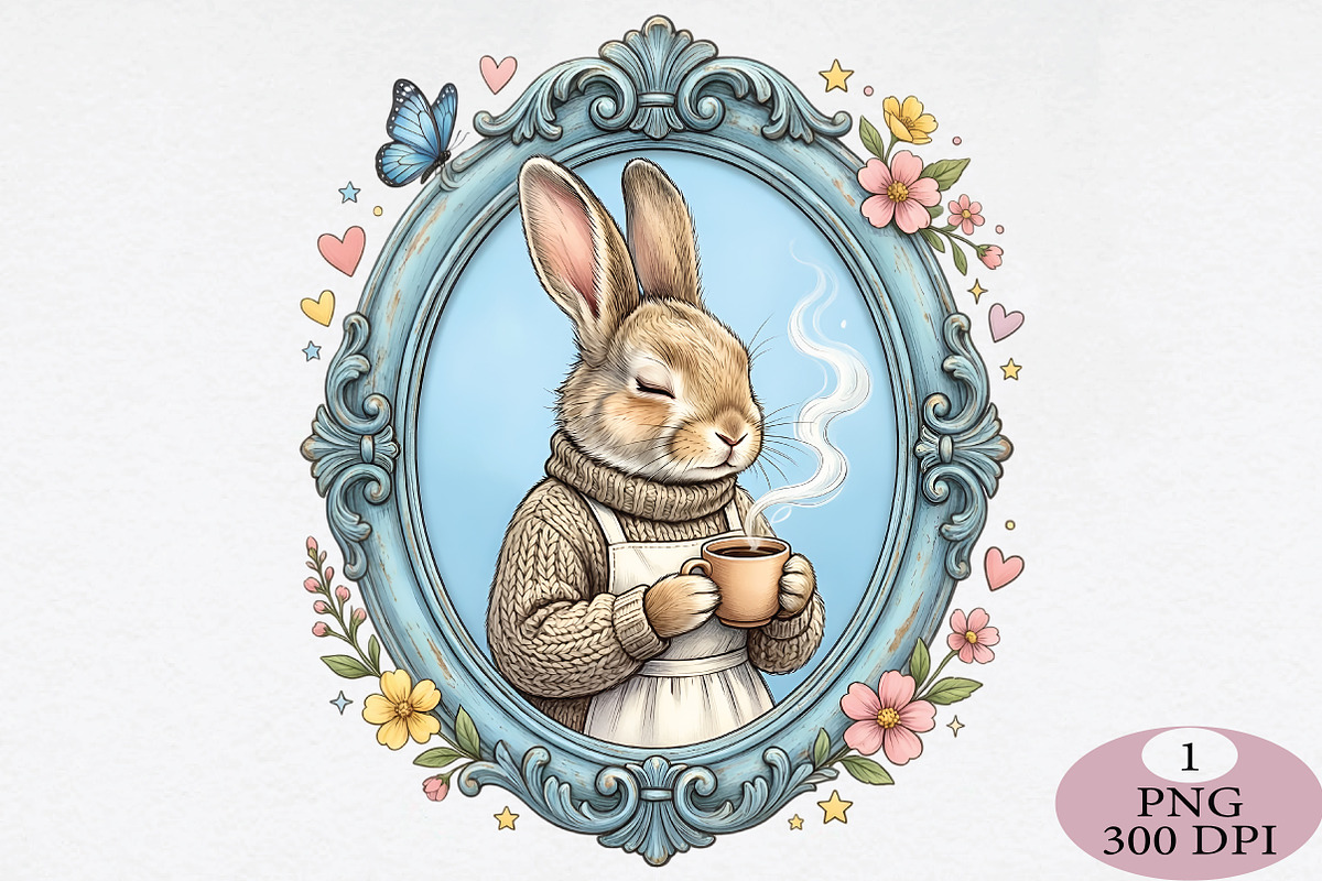 Cute Bunny Mom Coffee PNG, an Illustration by Daily.Designs (Photo 1 of 5)