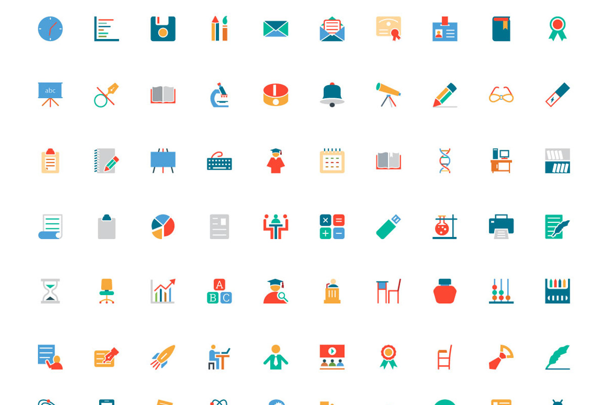 300+ Education Colored Icons, a Solid Icon by Creative Stall (Photo 5 of 5)