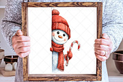 Peeking Snowman Clipart, an Illustration by SinaCreation (Thumbnail 4 of 7)