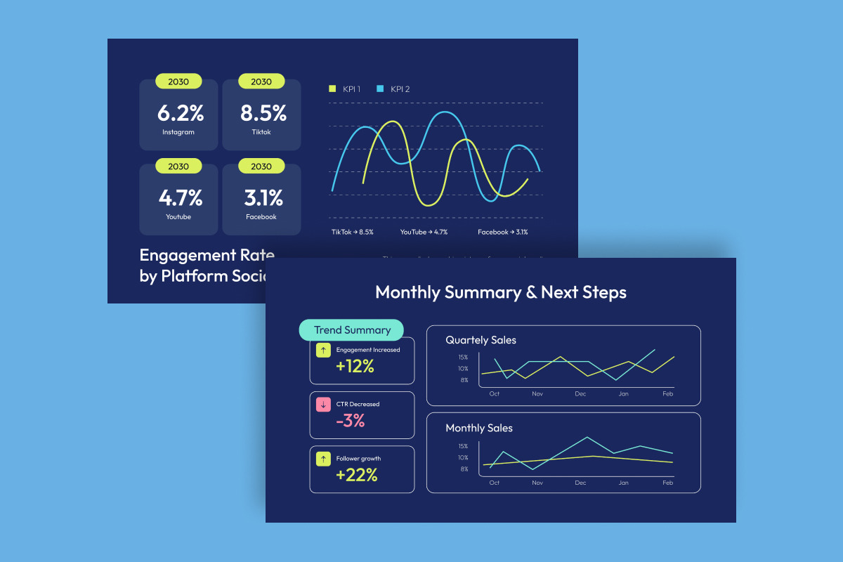 Social Media Report Infographics, a Work Illustration by twinstd (Photo 5 of 5)