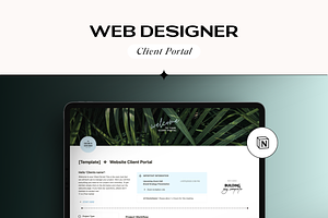 Notion Client Portal Web Designer, a Stationery Template by TheCoastlineStudio