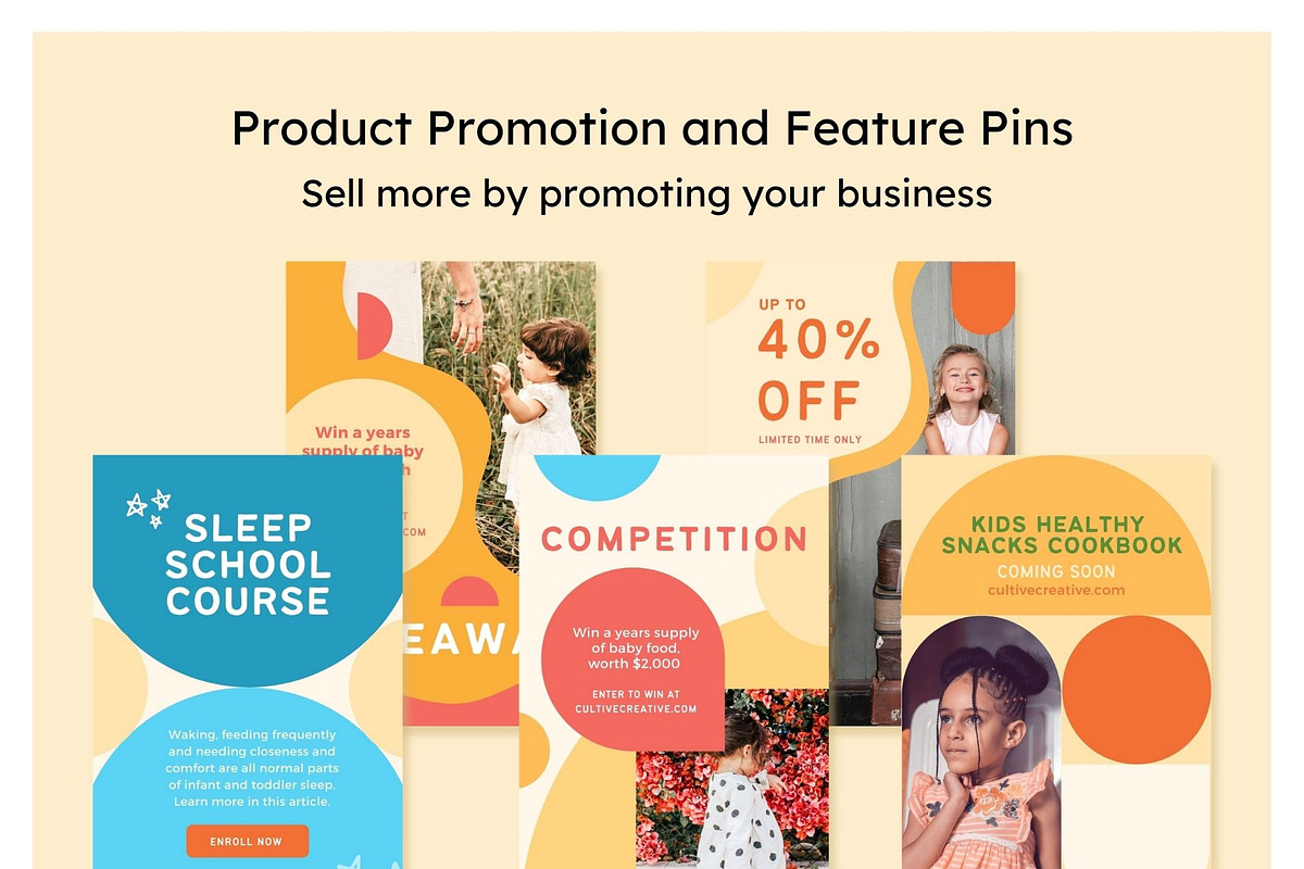 Kids Pinterest Canva Templates, a Social Media Template by Cultive Creative (Photo 10 of 12)
