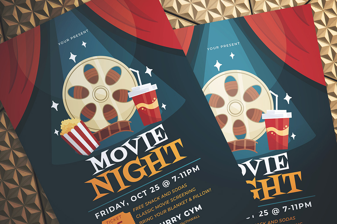 Movie Night Flyer, a Flyer Template by Gumico Studio.