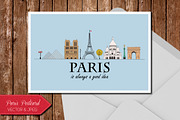 Paris Map and Card with Lamdmarks, an Illustration by Alina Tsesarskaya (Thumbnail 3 of 5)