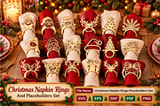 Christmas Napkin Rings Laser Cut SVG, an Object Graphic by DreamCafeArt (Thumbnail 1 of 7)