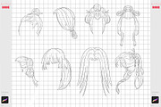 Procreate Asian Hairs Japanese Brush, a Brush Add-On by ArtPrintBabe (Thumbnail 2 of 3)
