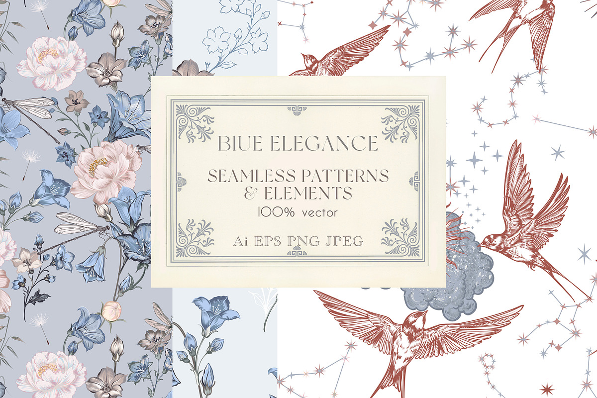 Floral Patterns & Vector Elements, a Decorative Illustration by FleurArt (Photo 1 of 6)