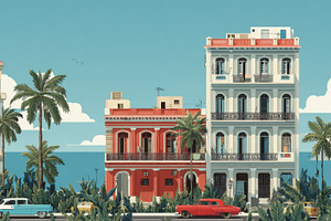 Bright buildings by the shore, a Photo by Beautiful things