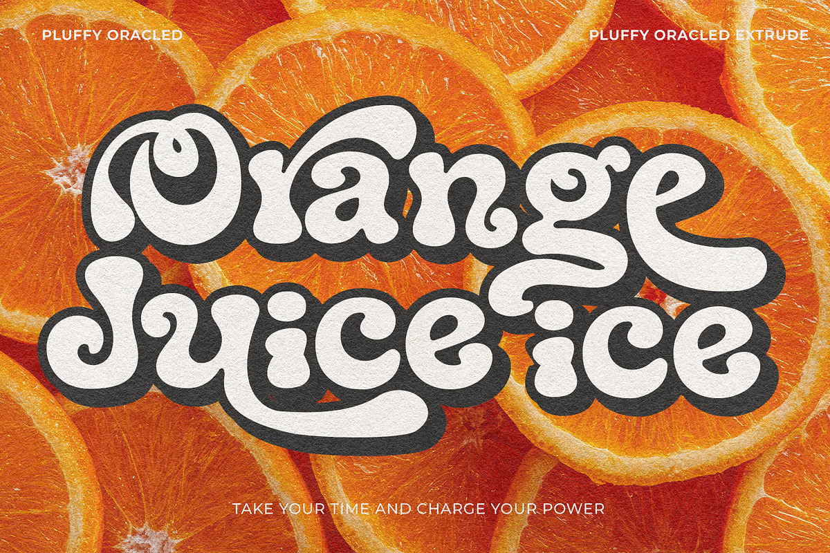Pluffy Oracled – Groovy Retro Vibes, a Handwritten Font by Black Junst (Photo 7 of 13)
