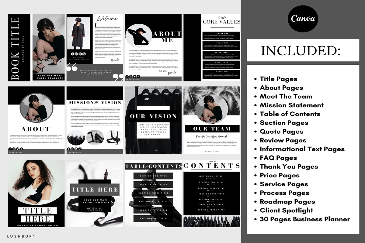 100 Ebook Workbook Template Canva, a Magazine Template by LushBury (Photo 2 of 9)