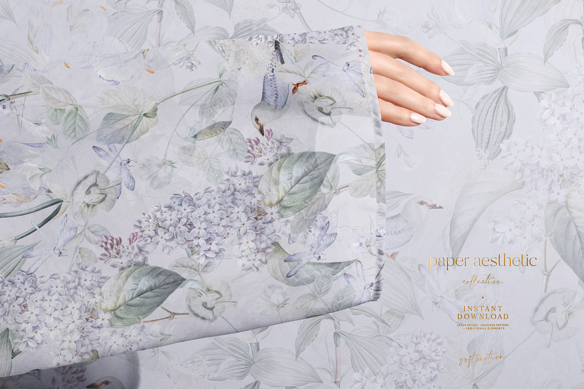 Lilac Pastel Spring Flower Pattern, a Pattern Graphic by paper aesthetic (Photo 2 of 8)
