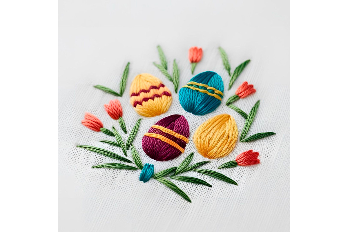 SET Easter idea Embossed Embroidery, a Background Graphic by IrySha (Photo 6 of 6)