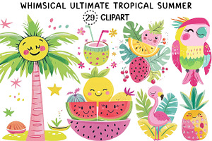 Whimsical Ultimate Tropical Summer, an Object Illustration by Creative Art