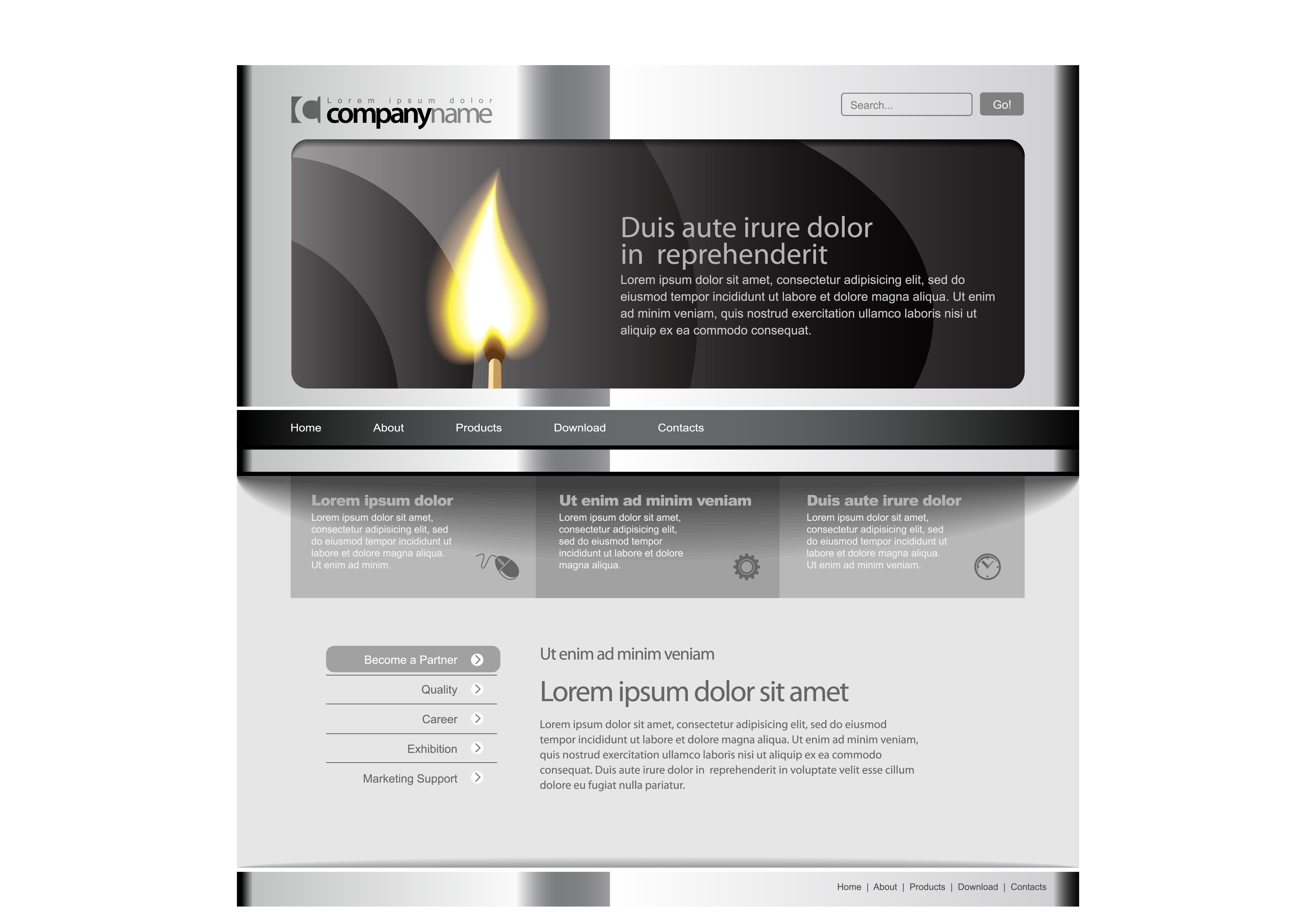 Gray Website Template, a Templates & Theme by Sunny