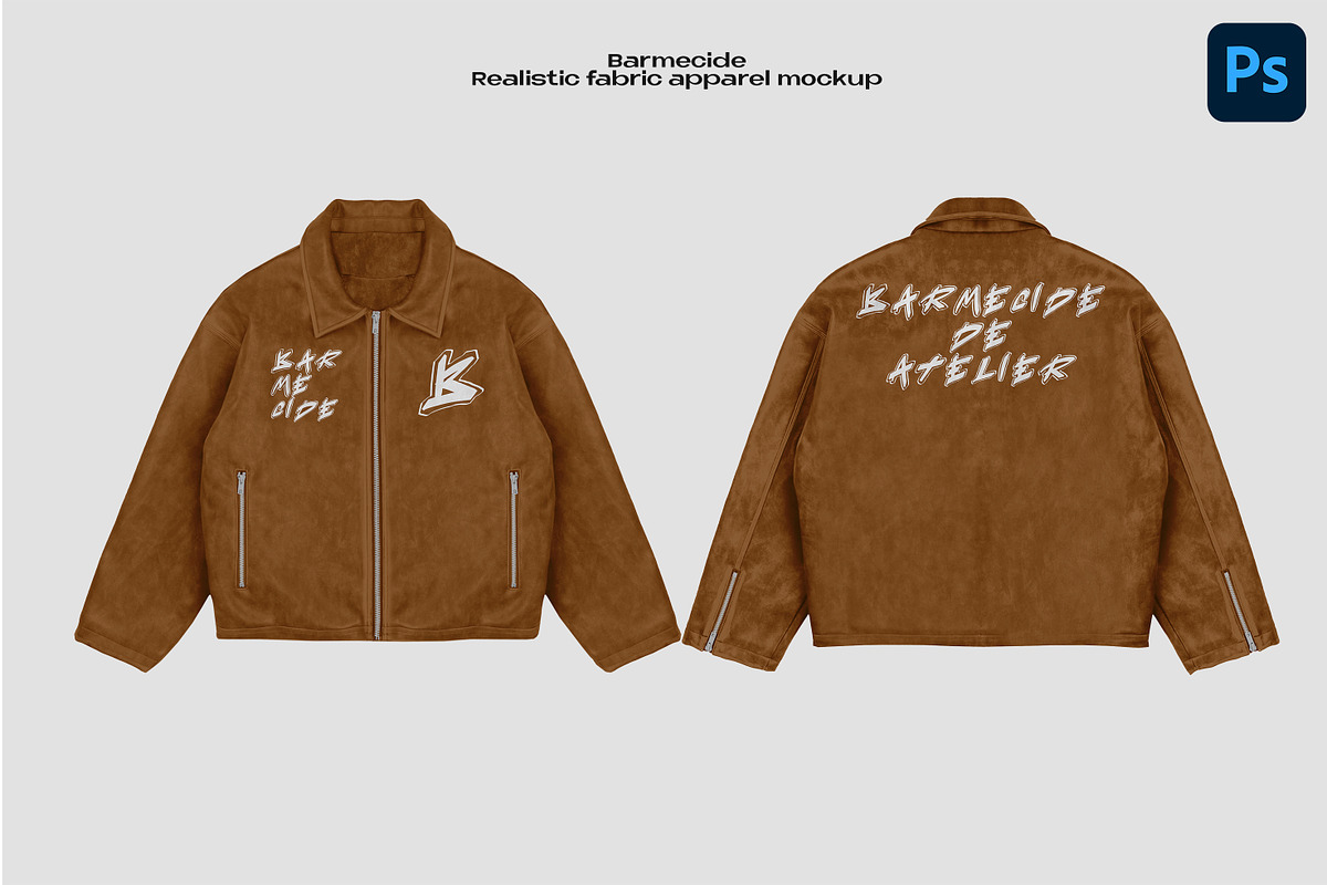 vintage leather jacket mockup, an Apparel Mockup by Barmecide Mockup Studio (Photo 1 of 3)