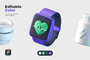 Fitness and Gym 3D icons, a Healthcare Illustration by Ekata Studio (Thumbnail 3 of 7)