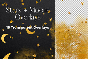 Gold Stars And Moons Overlays