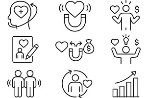 Line icons illustrating concepts of, a Person Illustration by ZinetroN