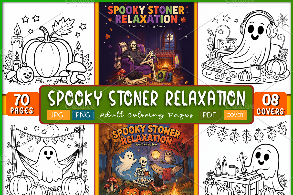 Spooky Stoner Relaxation Adult, a Seasonal Illustration by Ink Gallery (Photo 1 of 4)