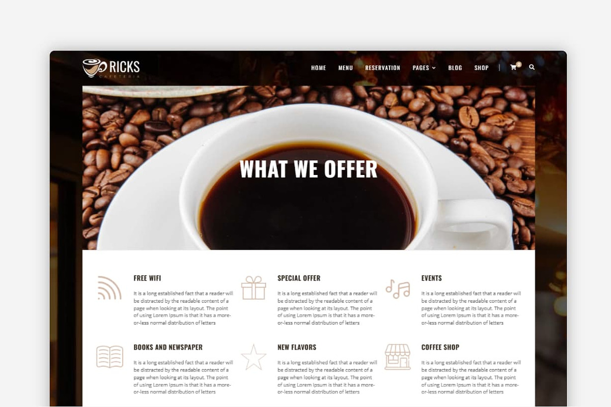 Cafeteria WordPress Theme, a WordPress Template by Your Theme Shop (Photo 5 of 9)