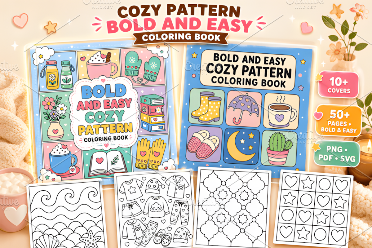 Bold Easy Pattern Coloring Book, a Pattern Graphic by Ink Gallery (Photo 1 of 3)
