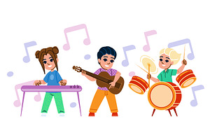 s playing musical instruments hobby, a Person Illustration by pikepicture