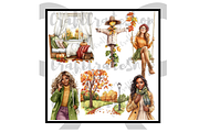 Watercolor Autumn Clipart Bundle, an Illustration by CraftCrateShop (Thumbnail 6 of 7)