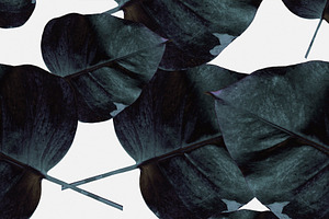 Seamless Pattern With Black Leaves