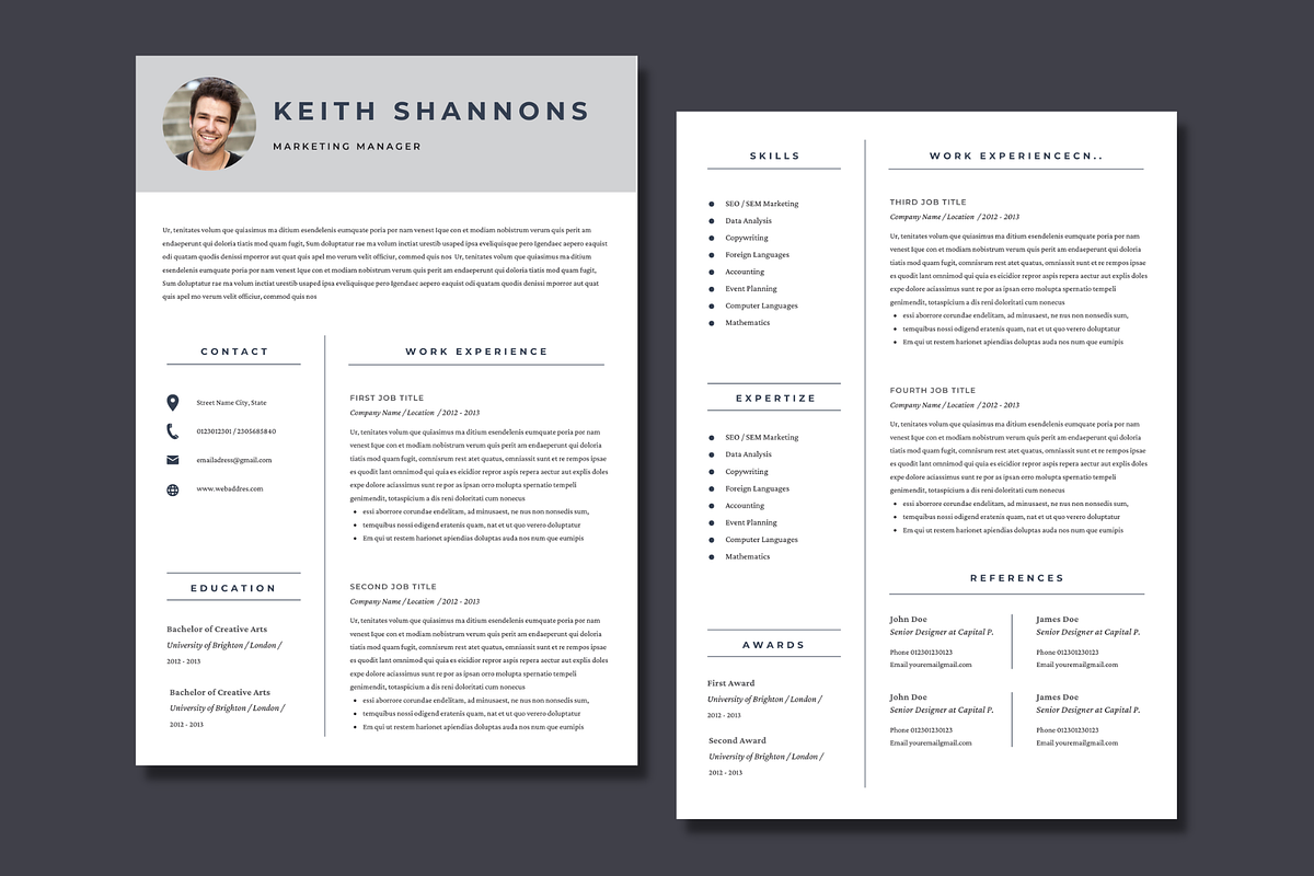 Resume Template with Cover Letter, a Resume Template by Visual Designs (Photo 1 of 2)