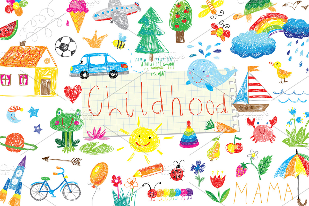 vector childhood doodle set, a Food Illustration by artnLera (Photo 1 of 2)