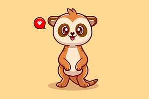 Cute Meerkat Standing Cartoon, an Animal Illustration by Catalyst Labs